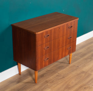 Retro Teak 1960s Bedside Chest Of Drawers