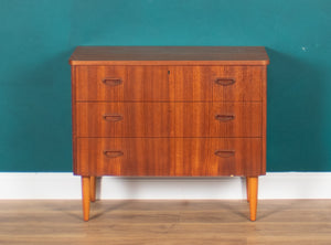 Retro Teak 1960s Bedside Chest Of Drawers