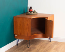 Load image into Gallery viewer, Retro Teak 1960s G Plan Fresco Corner Unit Bar Drinks Cabinet On Hairpin Legs