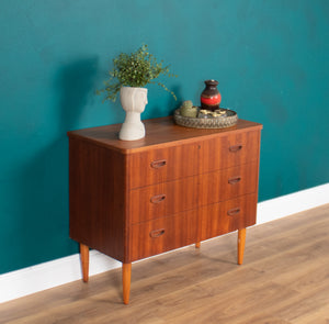 Retro Teak 1960s Bedside Chest Of Drawers