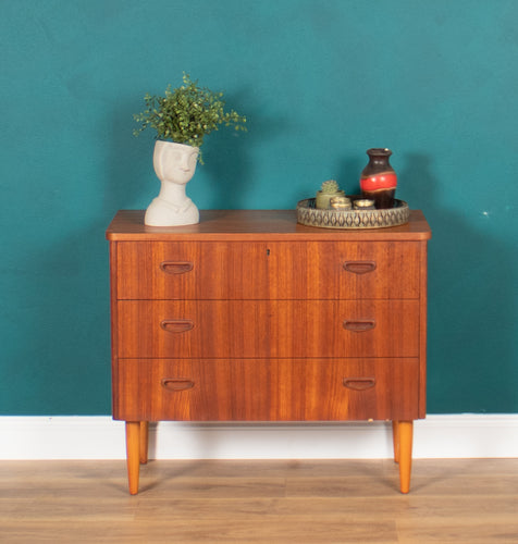 Retro Teak 1960s Bedside Chest Of Drawers