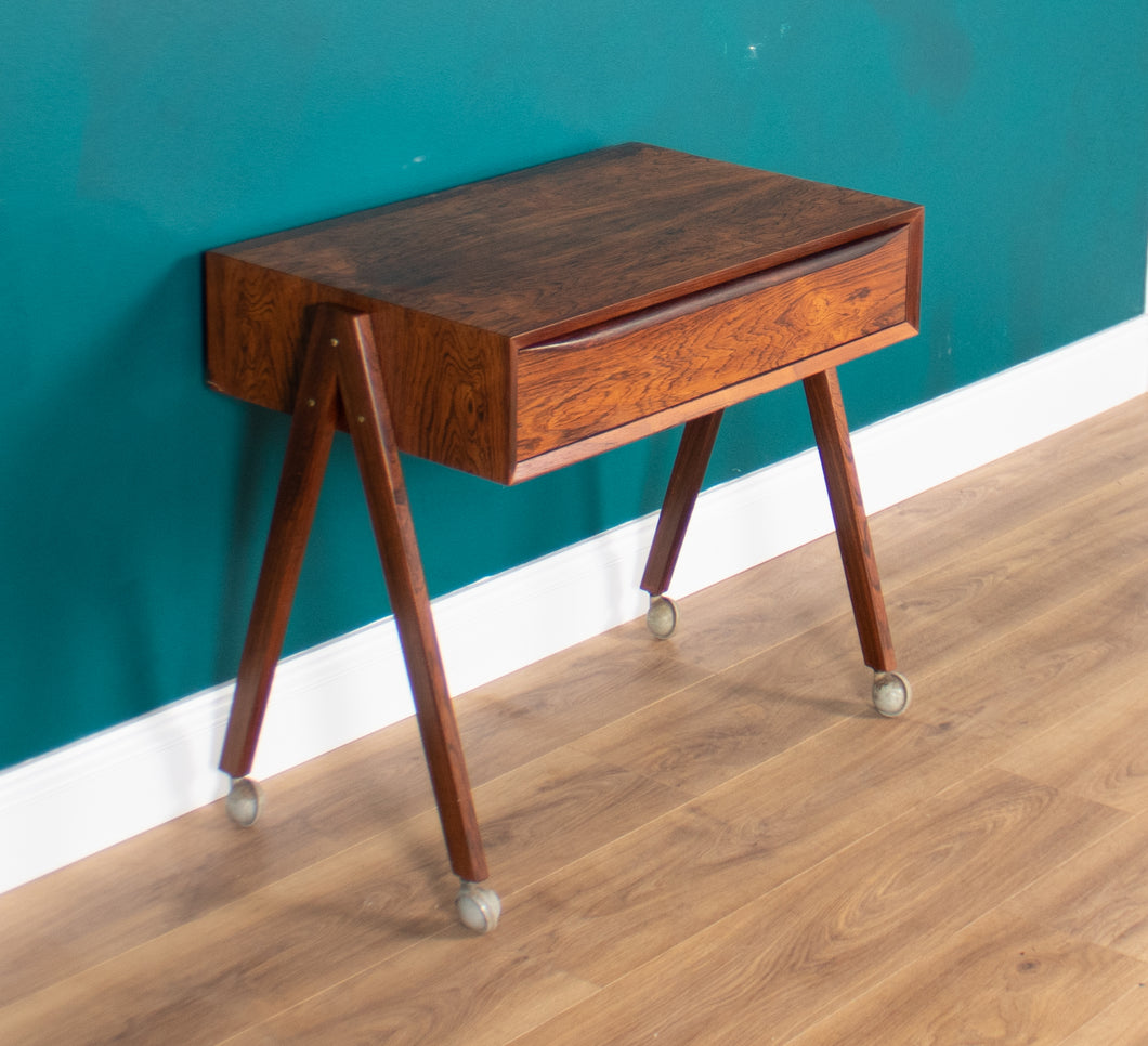 Danish Rosewood Sewing Table By Severin Hansen For Haslev Moelsnedkeri Side Table Lamp Table