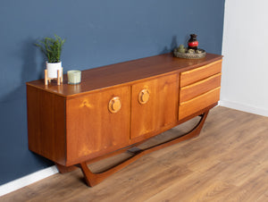 Teak 1960s Beutility Mid Century Sideboard With X Legs