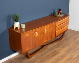 Teak 1960s Beutility Mid Century Sideboard With X Legs