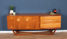 Load image into Gallery viewer, Teak 1960s Beutility Mid Century Sideboard With X Legs