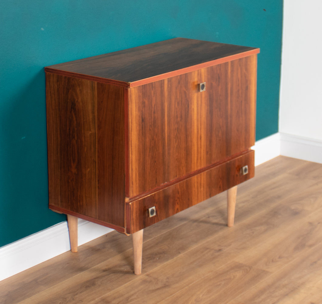 Retro Rosewood MidCentury Drinks Cabinet Bar Low Cabinet Sideboard