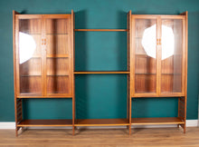 Load image into Gallery viewer, Retro Teak 1960s Mid Century Three Bay Ladder Shelving System