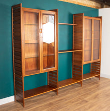 Load image into Gallery viewer, Retro Teak 1960s Mid Century Three Bay Ladder Shelving System