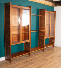 Load image into Gallery viewer, Retro Teak 1960s Mid Century Three Bay Ladder Shelving System