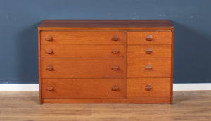 Retro Teak 1960s Stag 8 Drawer Chest Of Drawers Sideboard