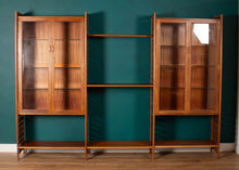 Load image into Gallery viewer, Retro Teak 1960s Mid Century Three Bay Ladder Shelving System