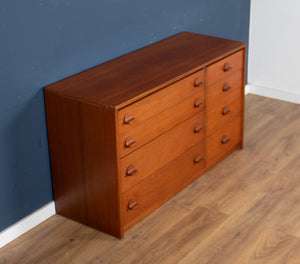 Retro Teak 1960s Stag 8 Drawer Chest Of Drawers Sideboard