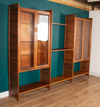 Load image into Gallery viewer, Retro Teak 1960s Mid Century Three Bay Ladder Shelving System