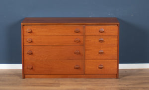 Retro Teak 1960s Stag 8 Drawer Chest Of Drawers Sideboard