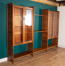 Load image into Gallery viewer, Retro Teak 1960s Mid Century Three Bay Ladder Shelving System