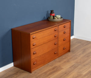 Retro Teak 1960s Stag 8 Drawer Chest Of Drawers Sideboard