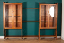 Load image into Gallery viewer, Retro Teak 1960s Mid Century Three Bay Ladder Shelving System