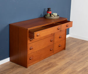 Retro Teak 1960s Stag 8 Drawer Chest Of Drawers Sideboard