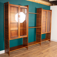 Load image into Gallery viewer, Retro Teak 1960s Mid Century Three Bay Ladder Shelving System