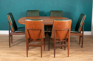 Retro Teak 1960s Elliots Of Newbury Mid Century Extending Dining Table & 6 Chairs