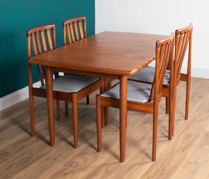 Retro Teak 1960s Meredew Dining Table & 4 Chairs Mid Century