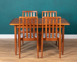 Retro Teak 1960s Meredew Dining Table & 4 Chairs Mid Century