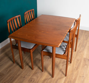 Retro Teak 1960s Meredew Dining Table & 4 Chairs Mid Century