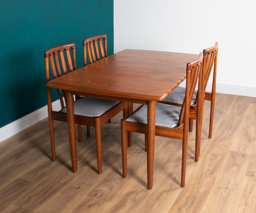 Retro Teak 1960s Meredew Dining Table & 4 Chairs Mid Century