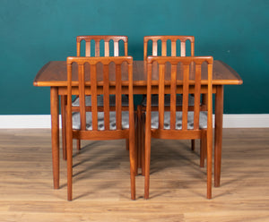 Retro Teak 1960s Meredew Dining Table & 4 Chairs Mid Century