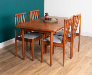 Retro Teak 1960s Meredew Dining Table & 4 Chairs Mid Century