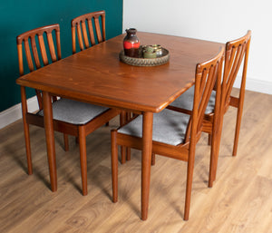 Retro Teak 1960s Meredew Dining Table & 4 Chairs Mid Century