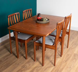 Retro Teak 1960s Meredew Dining Table & 4 Chairs Mid Century