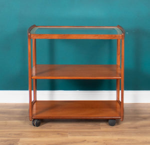 Retro Teak 1960s Meredew Drinks Serving Trolley