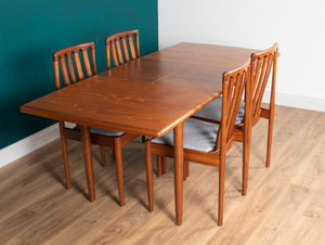 Retro Teak 1960s Meredew Dining Table & 4 Chairs Mid Century