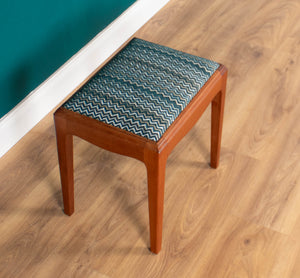 Retro Teak 1960s Dressing Table Foot Stool