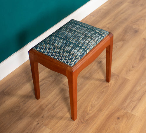 Retro Teak 1960s Dressing Table Foot Stool