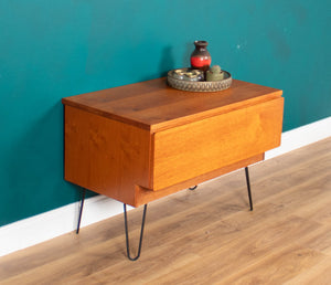 Retro Teak 1960s Tapley Console Side Lamp Table With Drawer