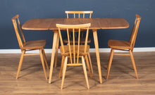 Load image into Gallery viewer, Retro Blonde Ercol Model 383 Dining Table &amp; Four Stick Back Kitchen Dining Chairs CHAIRS ONLY