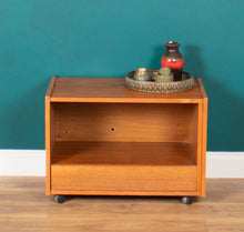 Load image into Gallery viewer, Retro Teak 1960s TV Cabinet Lamp Table Side Table