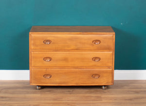 Vintage Restored Ercol Windsor Model 483 Chest Of Drawers Blonde Elm