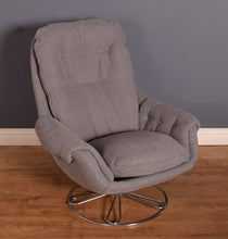 Load image into Gallery viewer, Retro Re-upholstered 1960s Scandinavian Swivel Chair Chrome Base Lounge Chair