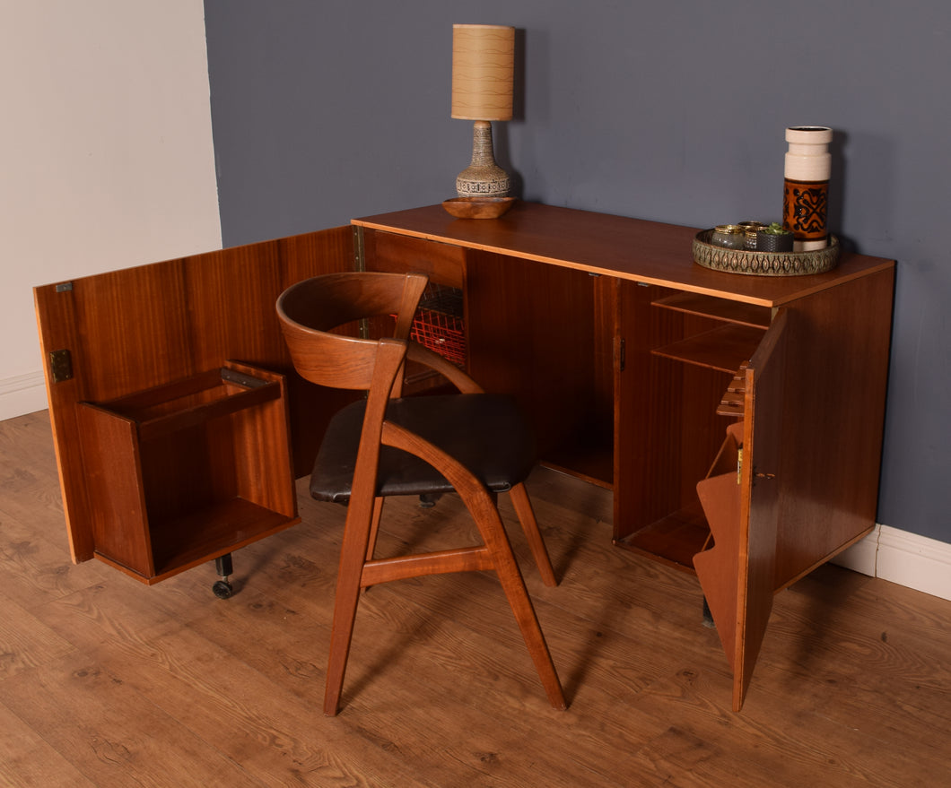 Retro Teak 1960s Sideboard Desk Compact Cabinet