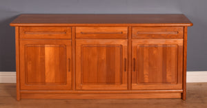 Retro Solid Teak Style Danish Long Sideboard By Skovby