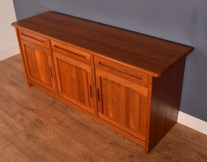 Retro Solid Teak Style Danish Long Sideboard By Skovby