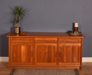 Retro Solid Teak Style Danish Long Sideboard By Skovby