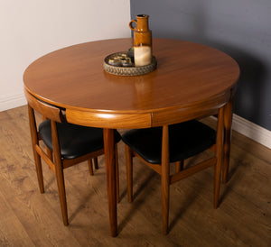 Retro Teak 1960s Hans Olsen "Roundette" Teak Dining Table & 6 For Frem Rølje