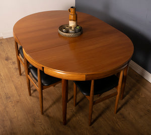 Retro Teak 1960s Hans Olsen "Roundette" Teak Dining Table & 6 For Frem Rølje