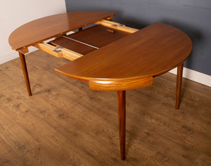 Retro Teak 1960s Hans Olsen "Roundette" Teak Dining Table & 6 For Frem Rølje