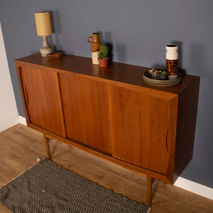 Retro Teak 1960s Danish Highboard Sideboard