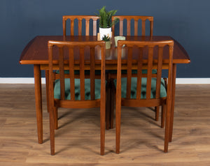 Retro Teak 1960s Meredew Dining Table & 4 Chairs Mid Century